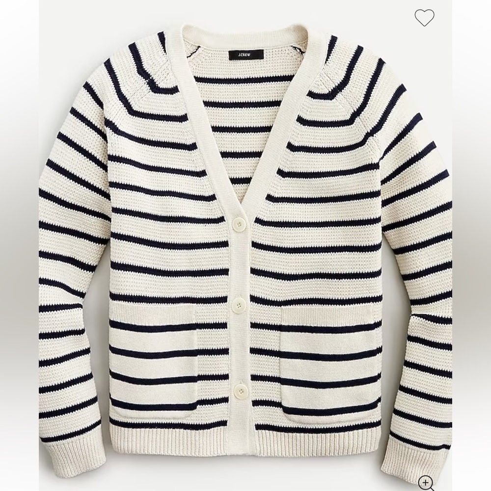J. Crew Women's V-Neck Cardigan Sweater in Stripe